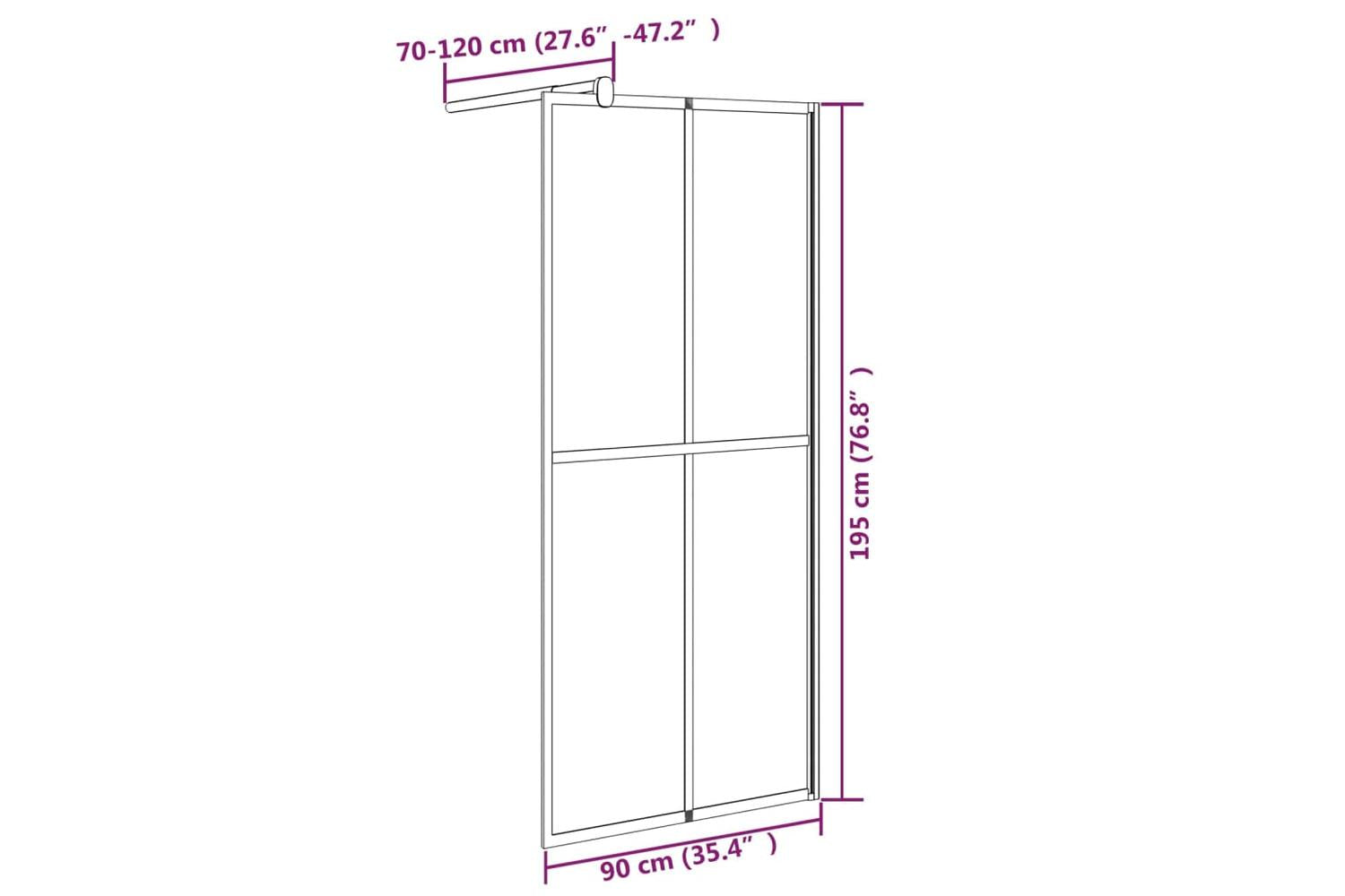 Vidaxl 151885 Walk-in Shower Screen 90x195cm Dark Tempered Glass-7