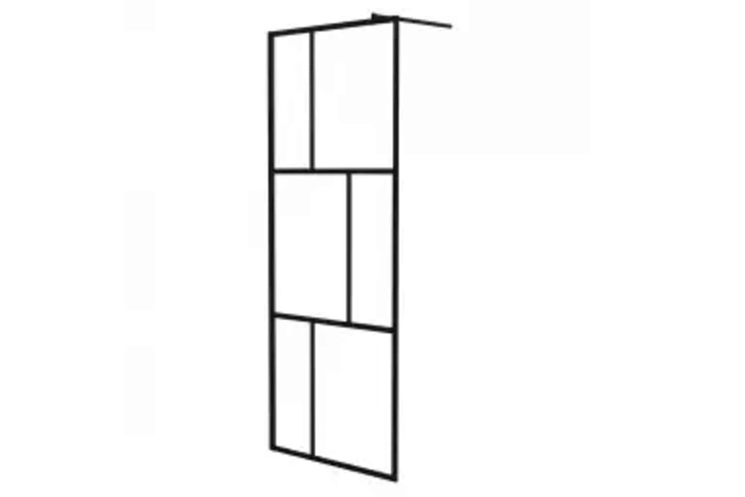 vidaXL 149152 Walk-in Shower Wall With Tempered Glass Black 80x195cm