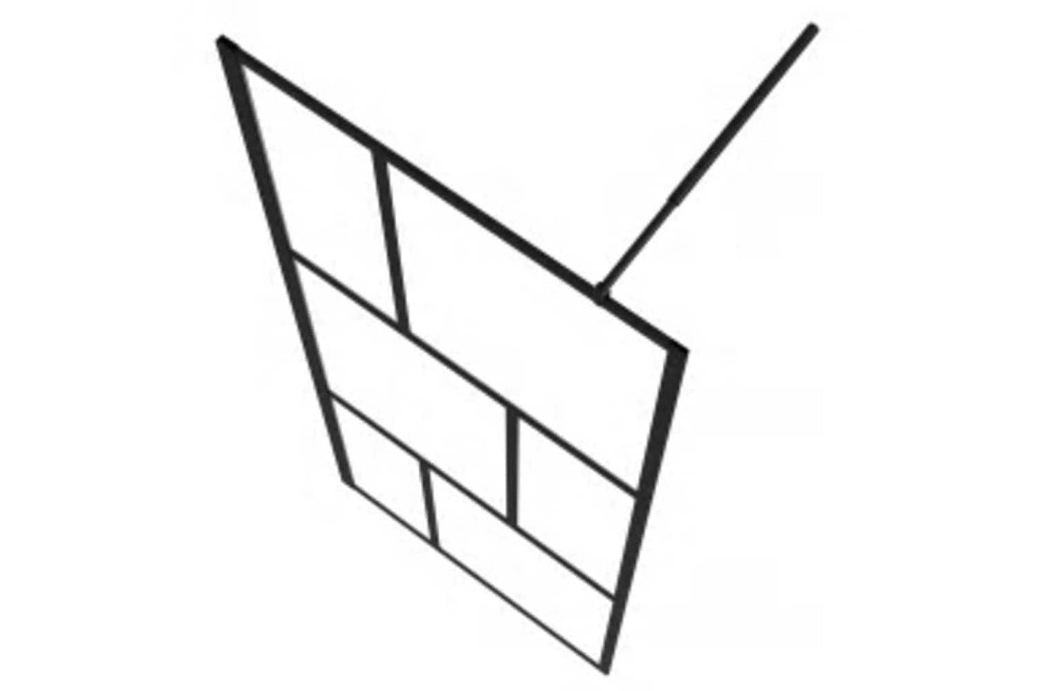 vidaXL 149152 Walk-in Shower Wall With Tempered Glass Black 80x195cm-4