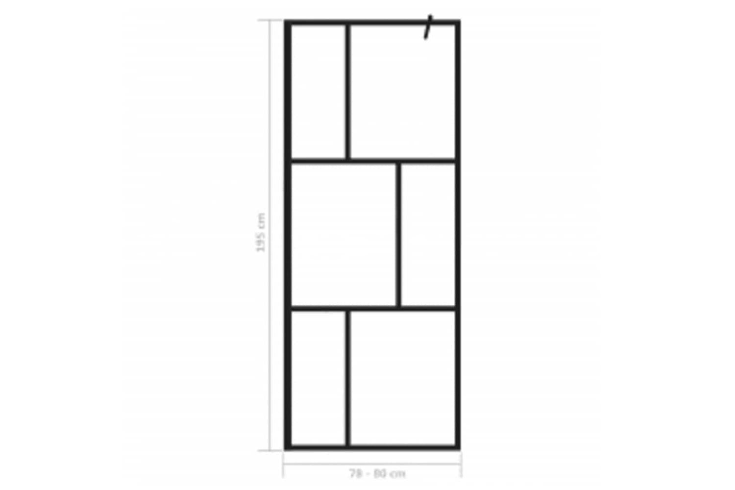 vidaXL 149152 Walk-in Shower Wall With Tempered Glass Black 80x195cm-7