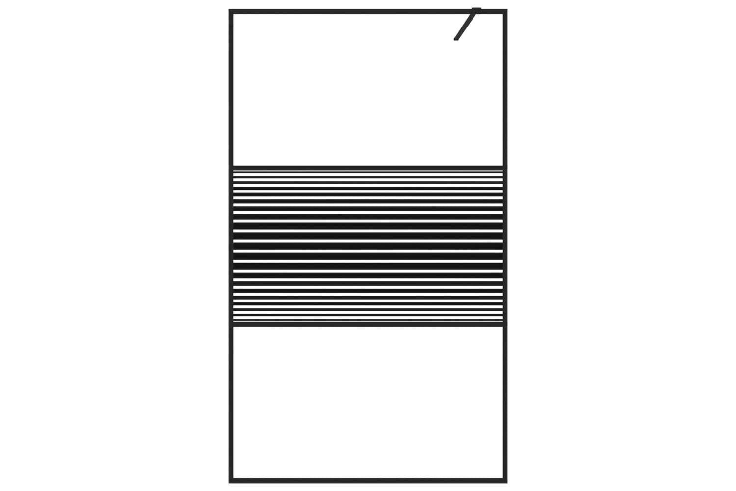 vidaXL 152148 Walk-in Shower Wall Black 115x195cm Clear Esg Glass-3