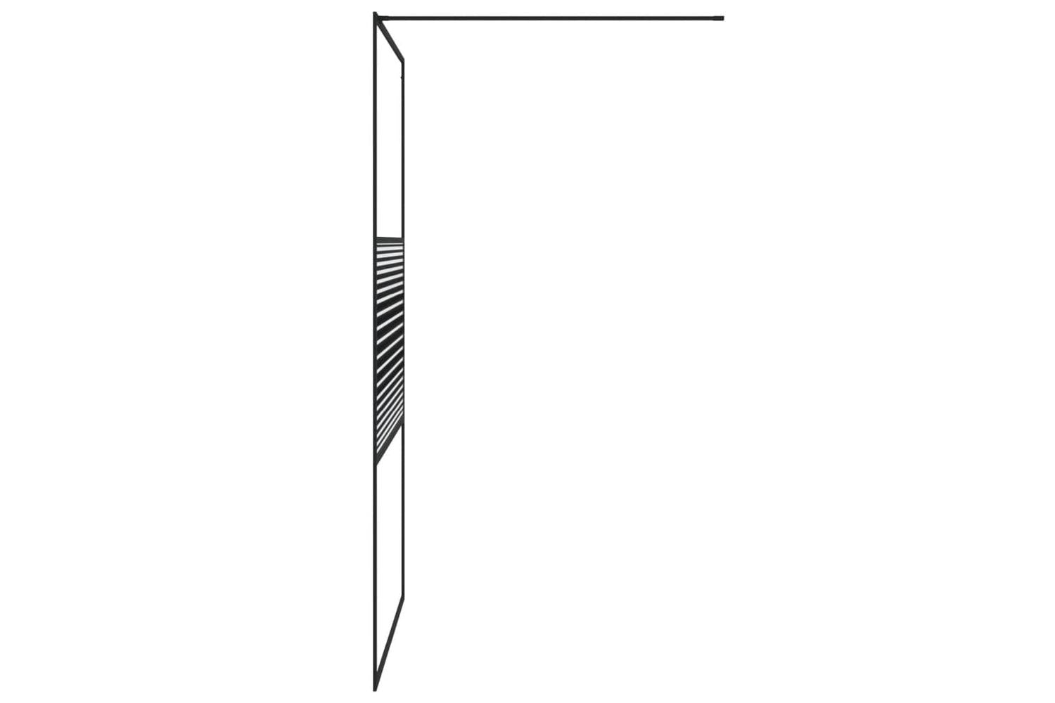vidaXL 152148 Walk-in Shower Wall Black 115x195cm Clear Esg Glass-4