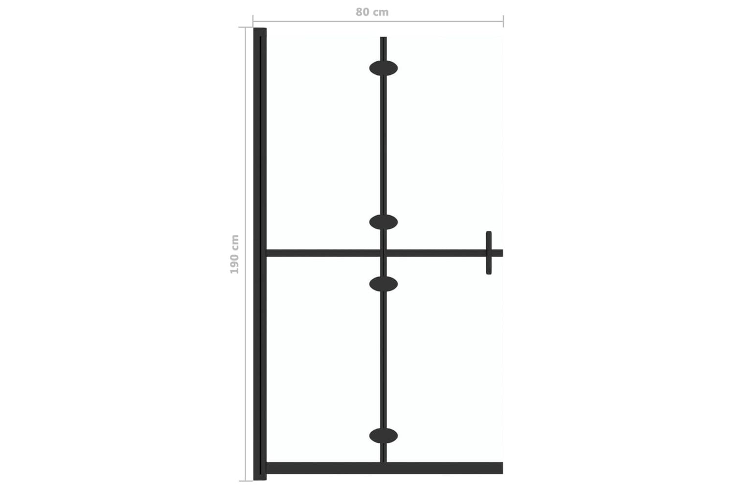 vidaXL 151181 Foldable Walk-in Shower Wall Transparent Esg Glass 80x190cm-7
