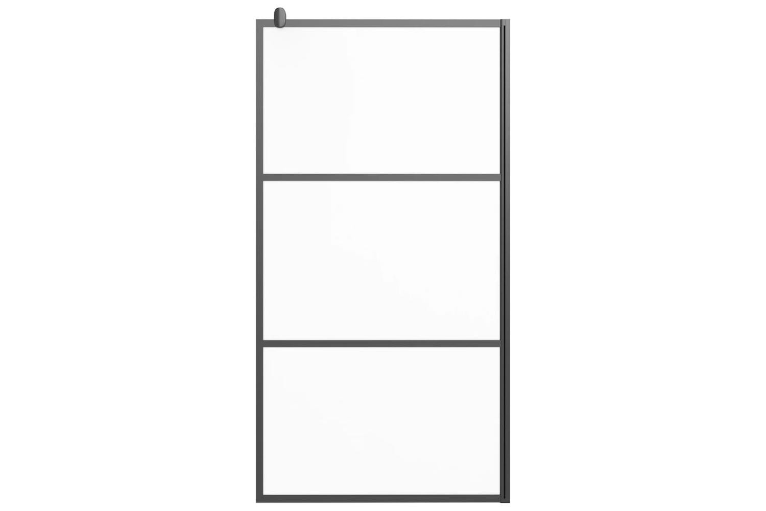 vidaXL 151878 Walk-in Shower Wall 100x195cm Frosted Esg Glass Black-3
