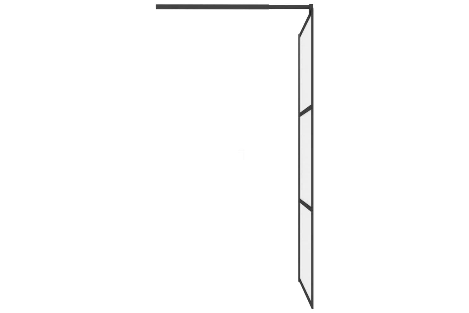vidaXL 151878 Walk-in Shower Wall 100x195cm Frosted Esg Glass Black-5