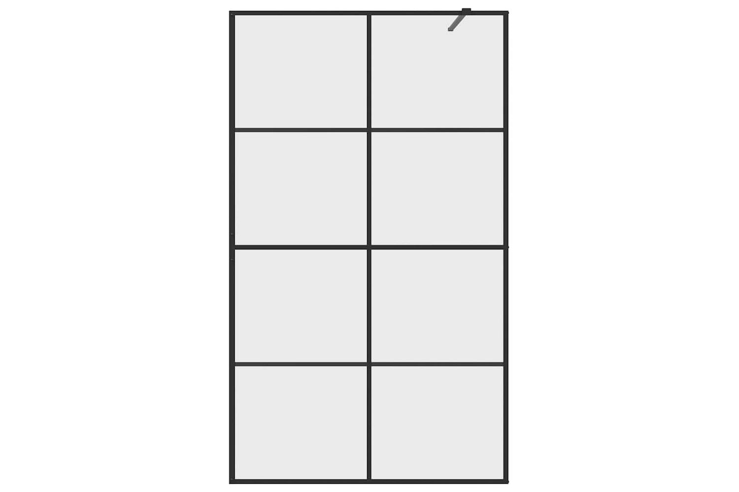vidaXL 151036 Walk-in Shower Wall With Clear Esg Glass 115x195cm Black-4