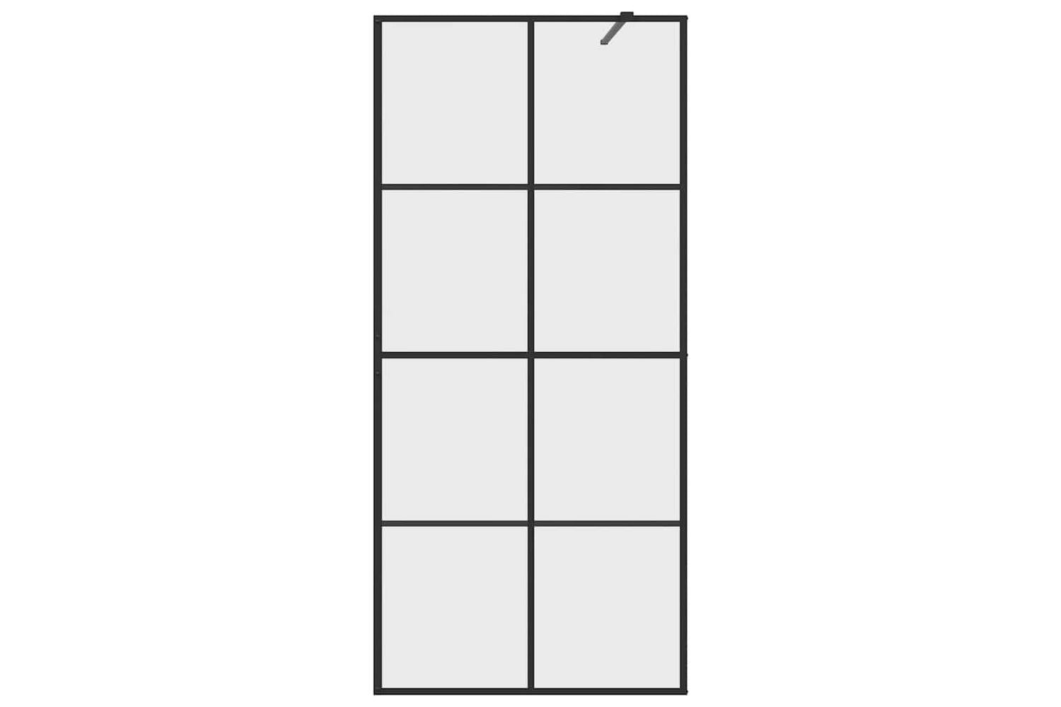 vidaXL 151034 Walk-in Shower Wall With Clear Esg Glass 90x195cm Black-4