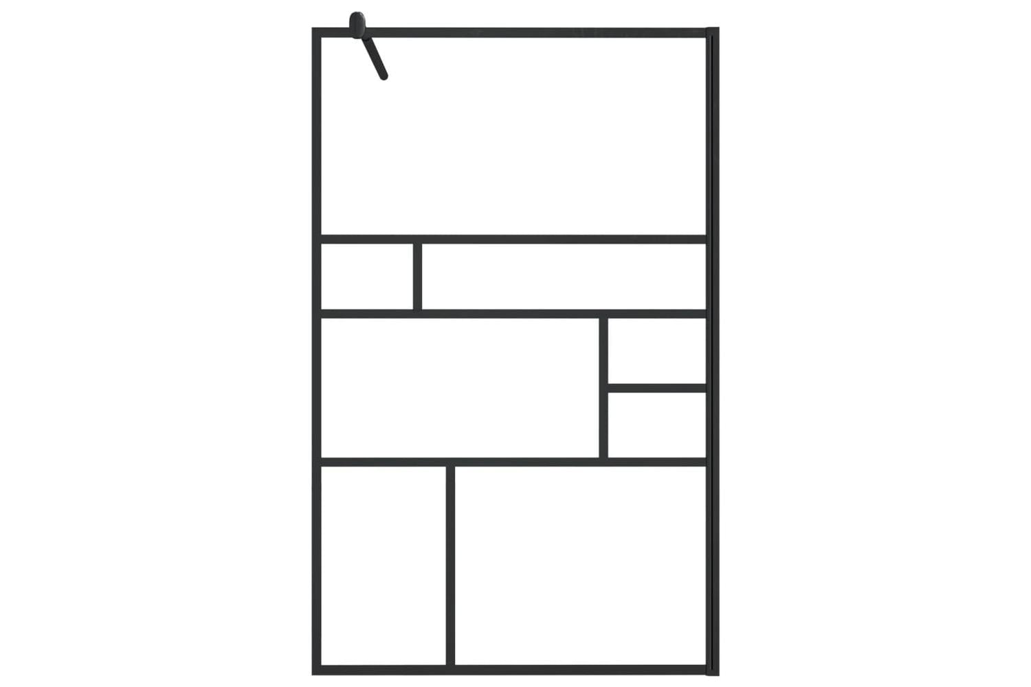vidaXL 150754 Walk-in Shower Wall With Clear Esg Glass 100x195cm Black-3