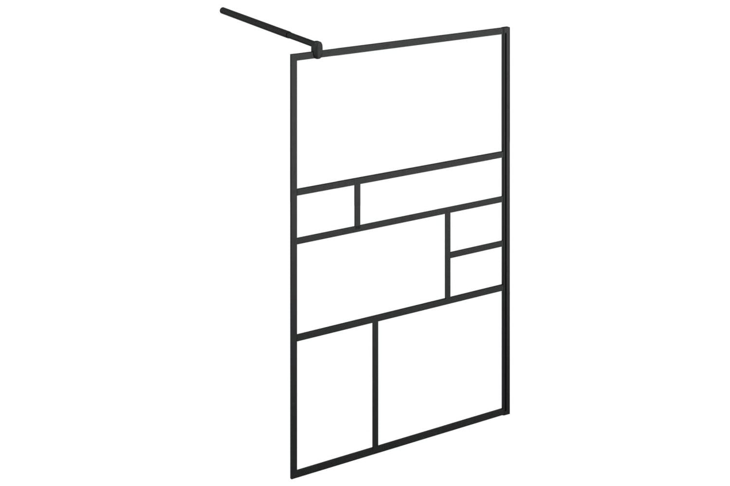 vidaXL 150754 Walk-in Shower Wall With Clear Esg Glass 100x195cm Black-4