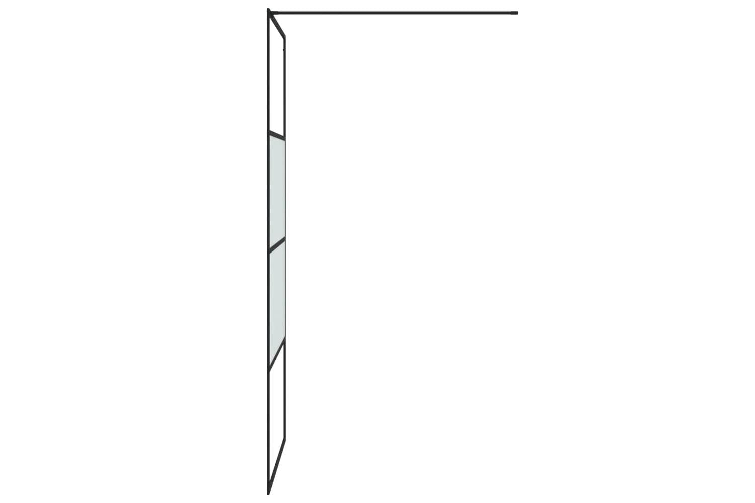 vidaXL 152126 Walk-in Shower Wall Black 90x195cm Half Frosted Esg Glass-4