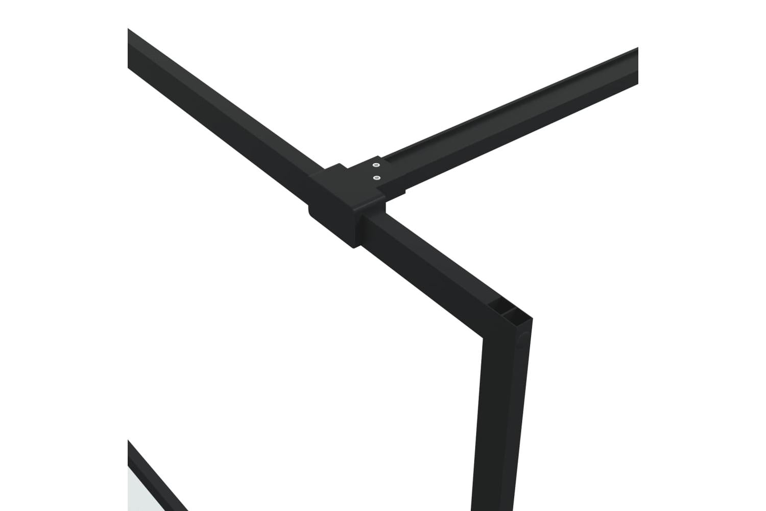 vidaXL 152126 Walk-in Shower Wall Black 90x195cm Half Frosted Esg Glass-6