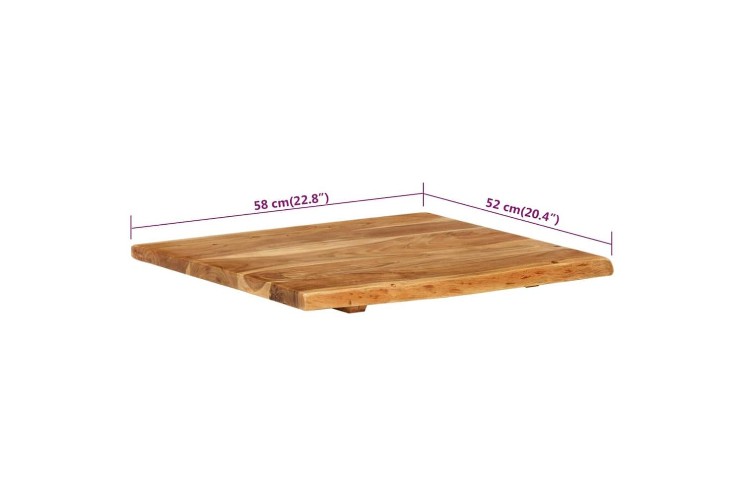 vidaXL 286317 Bathroom Vanity Top Solid Acacia Wood 58x52x2.5cm-7