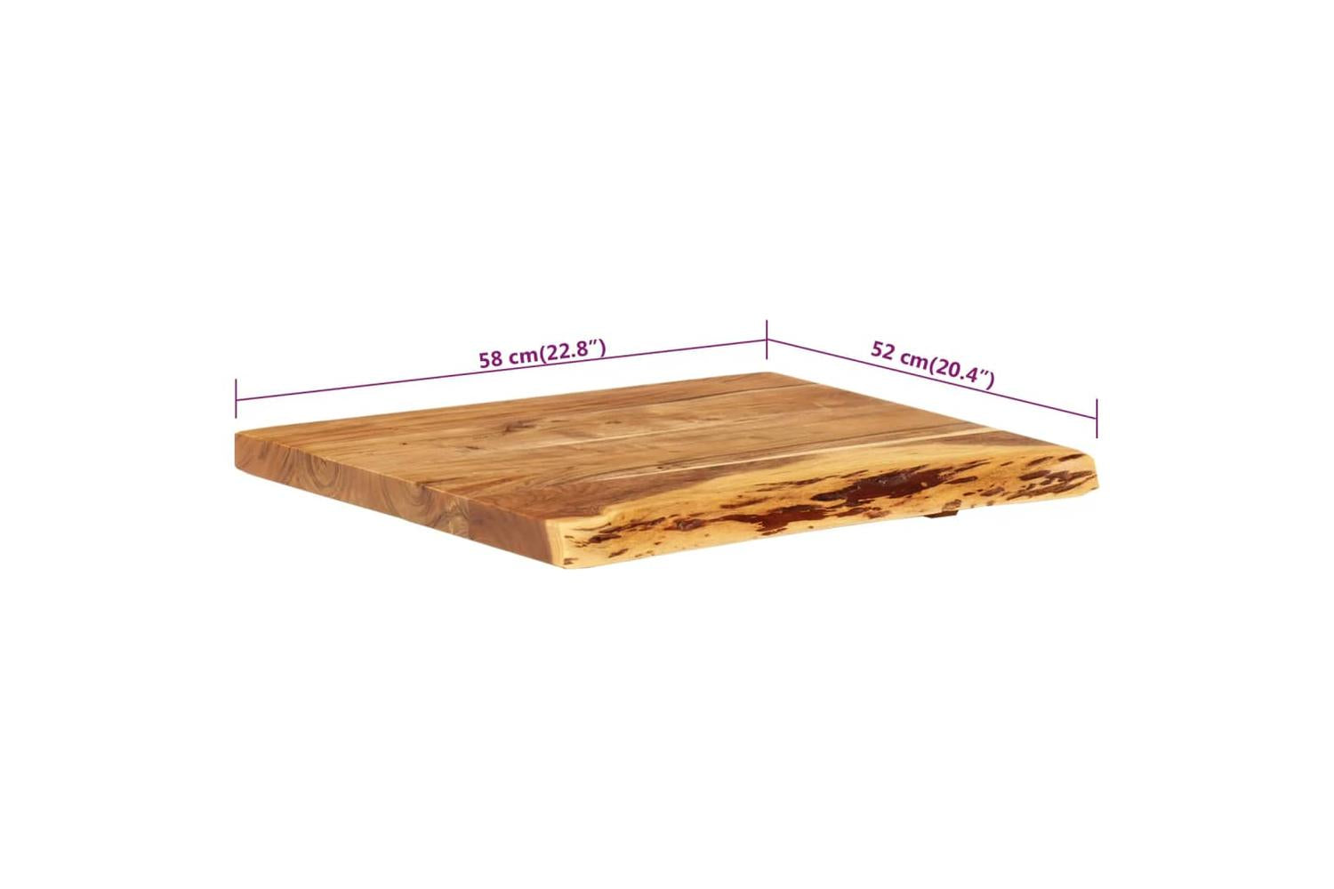 vidaXL 286318 Bathroom Vanity Top Solid Acacia Wood 58x52x3.8cm-7