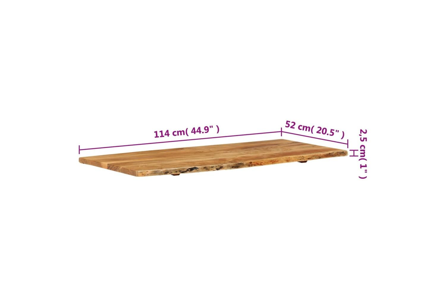 vidaXL 286323 Bathroom Vanity Top Solid Acacia Wood 114x52x2.5cm-7