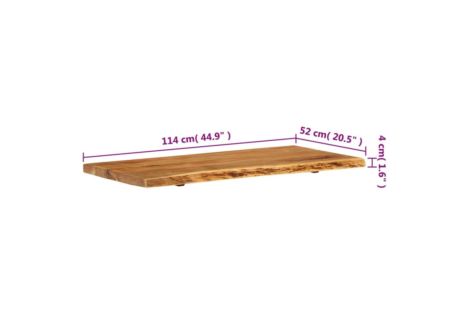 vidaXL 286324 Bathroom Vanity Top Solid Acacia Wood 114x52x3.8cm-7