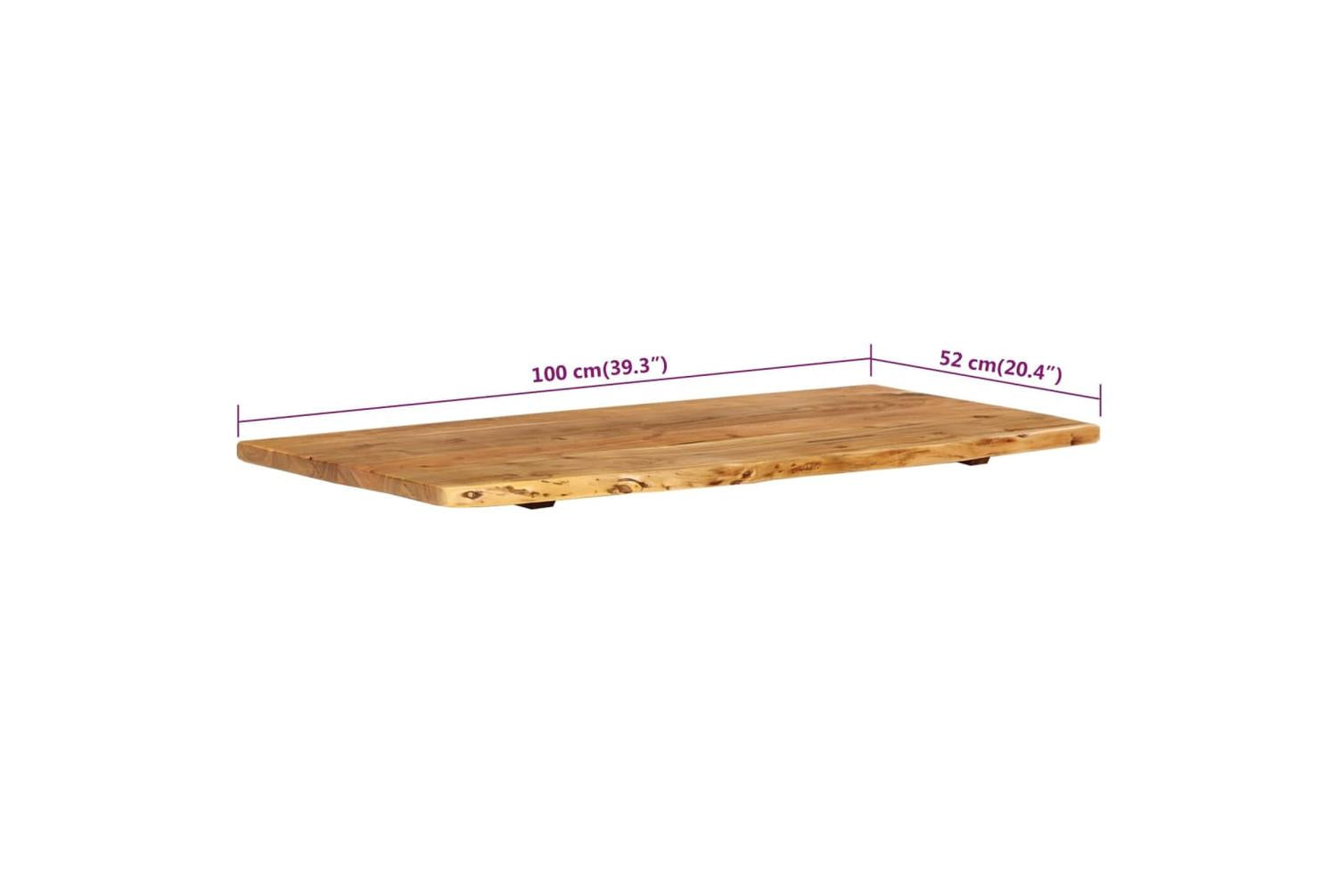 vidaXL 286321 Bathroom Vanity Top Solid Acacia Wood 100x52x2.5cm-7