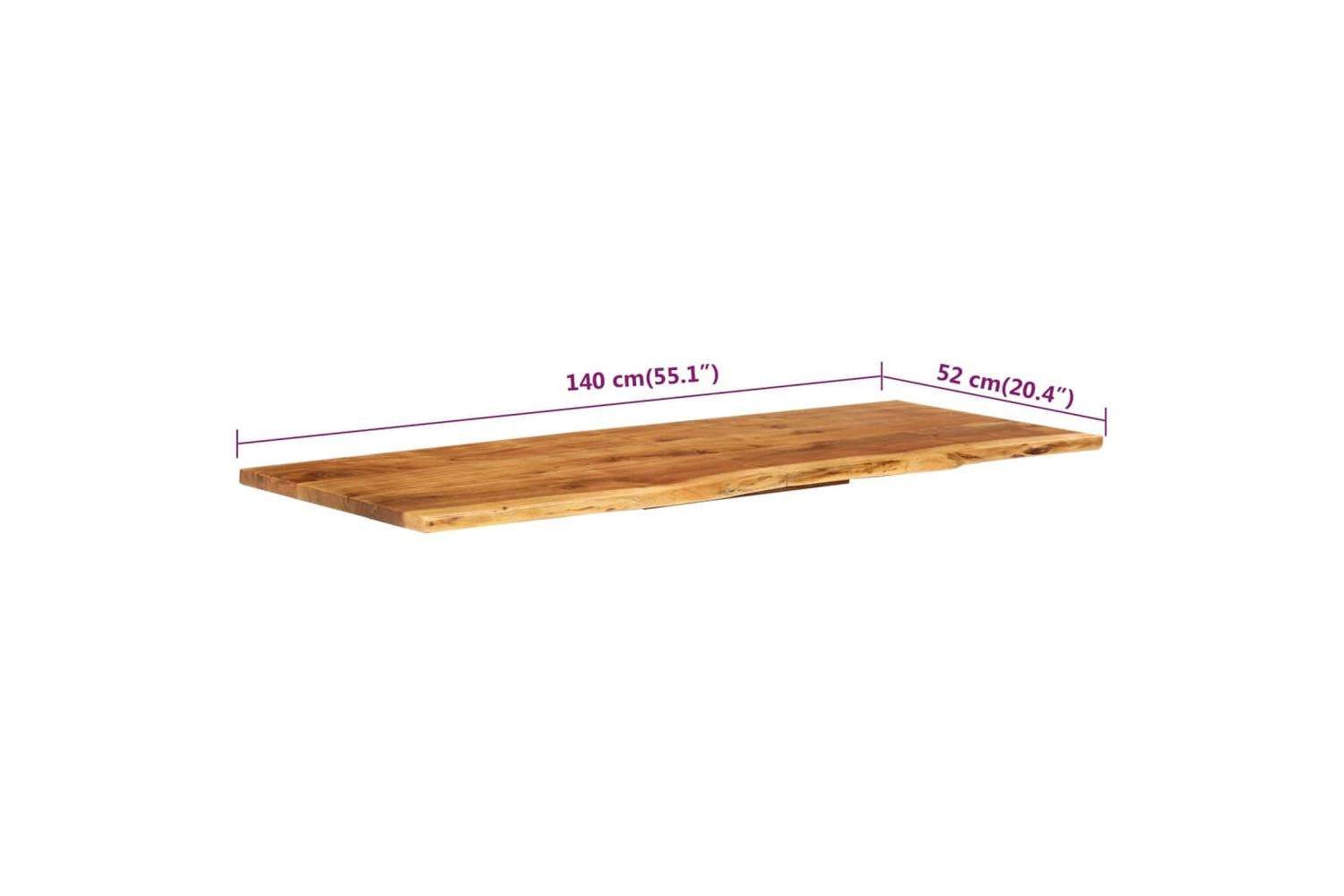 vidaXL 286325 Bathroom Vanity Top Solid Acacia Wood 140x52x2.5cm-7