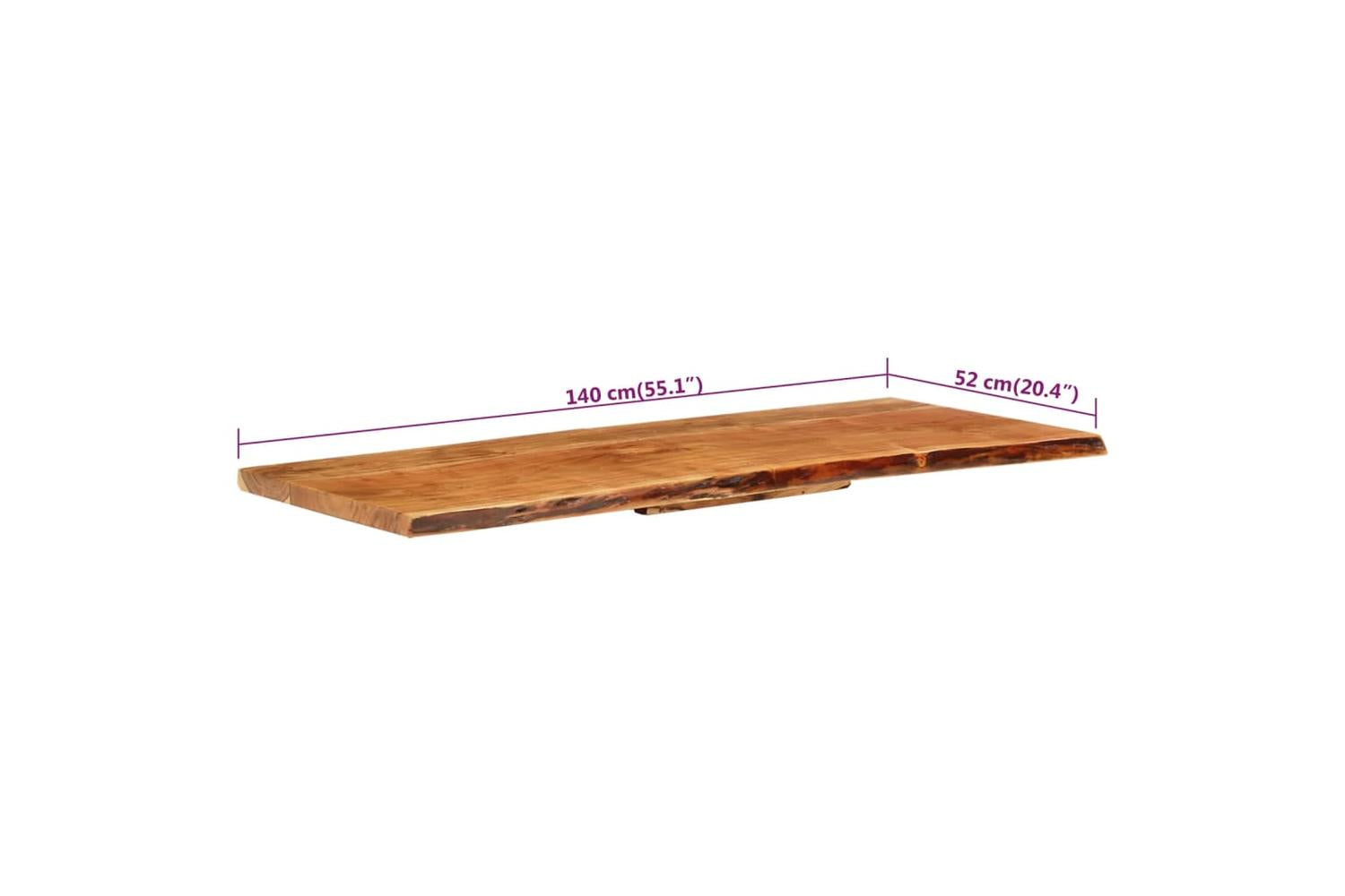 vidaXL 286326 Bathroom Vanity Top Solid Acacia Wood 140x52x3.8cm-7