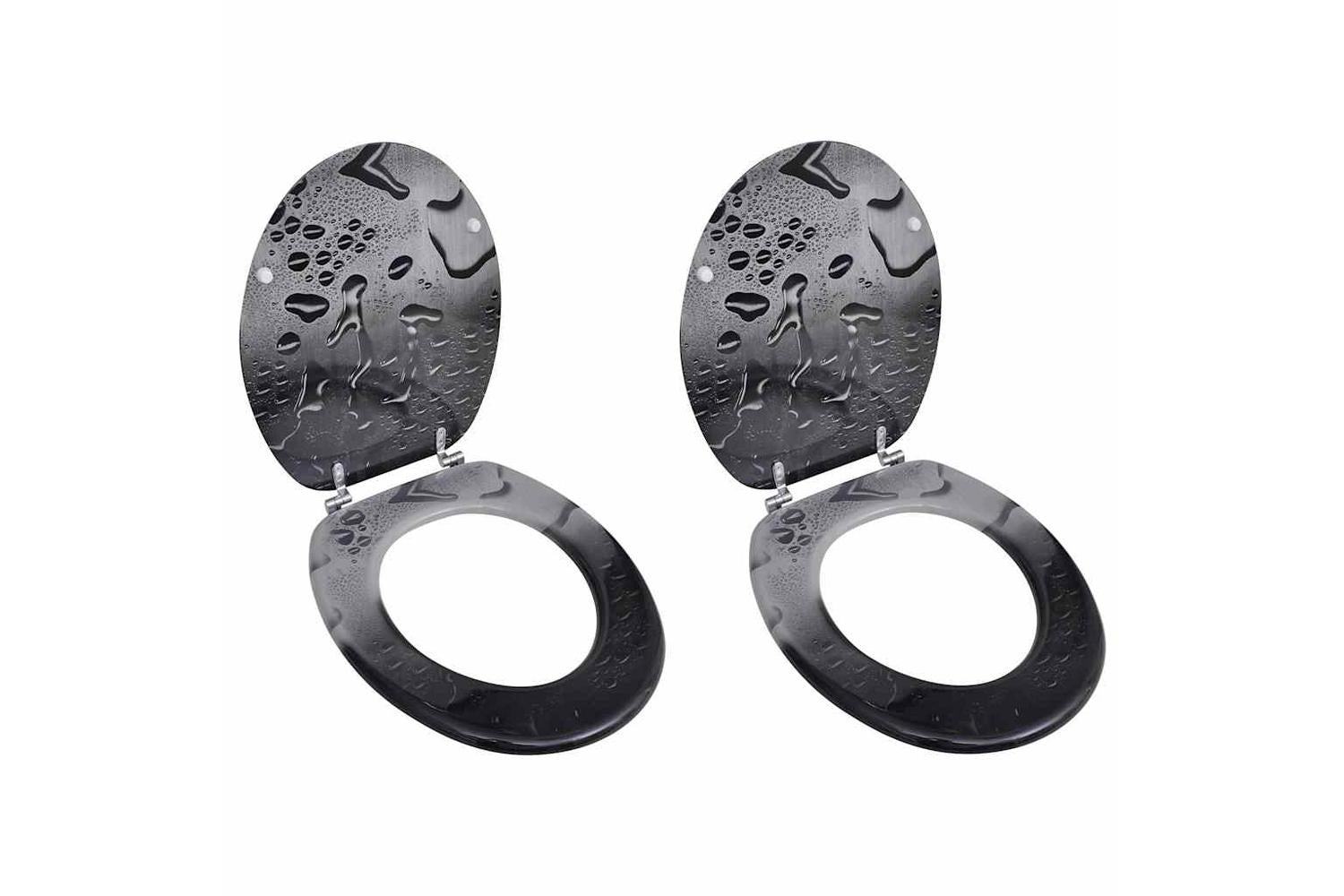 Vidaxl 275916 Toilet Seats With Lids 2 Pcs Mdf Water
