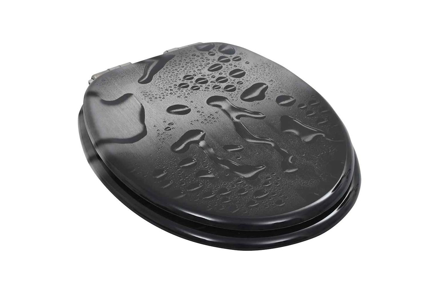 Vidaxl 277001 Wc Toilet Seats 2 Pcs With Soft Close Lids Mdf Water Drop Design-4