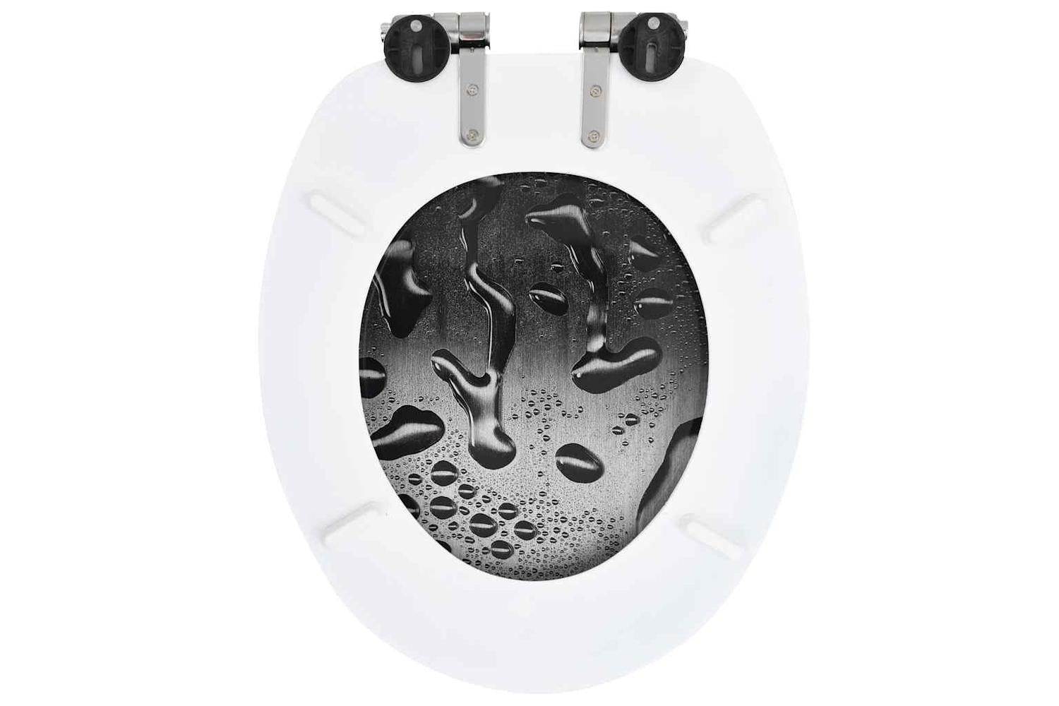 Vidaxl 277001 Wc Toilet Seats 2 Pcs With Soft Close Lids Mdf Water Drop Design-6