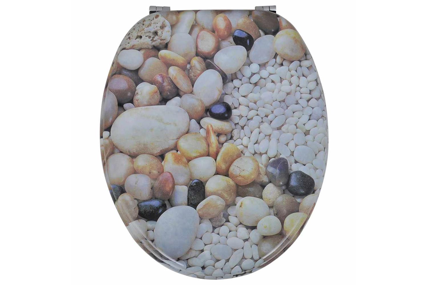 Vidaxl 275918 Toilet Seats With Lids 2 Pcs Mdf Pebbles-3