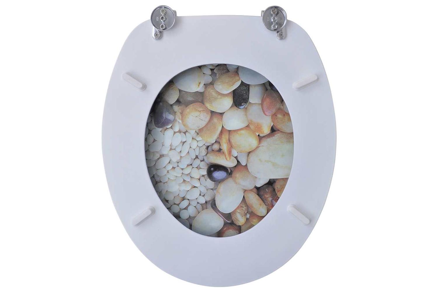 Vidaxl 275918 Toilet Seats With Lids 2 Pcs Mdf Pebbles-6