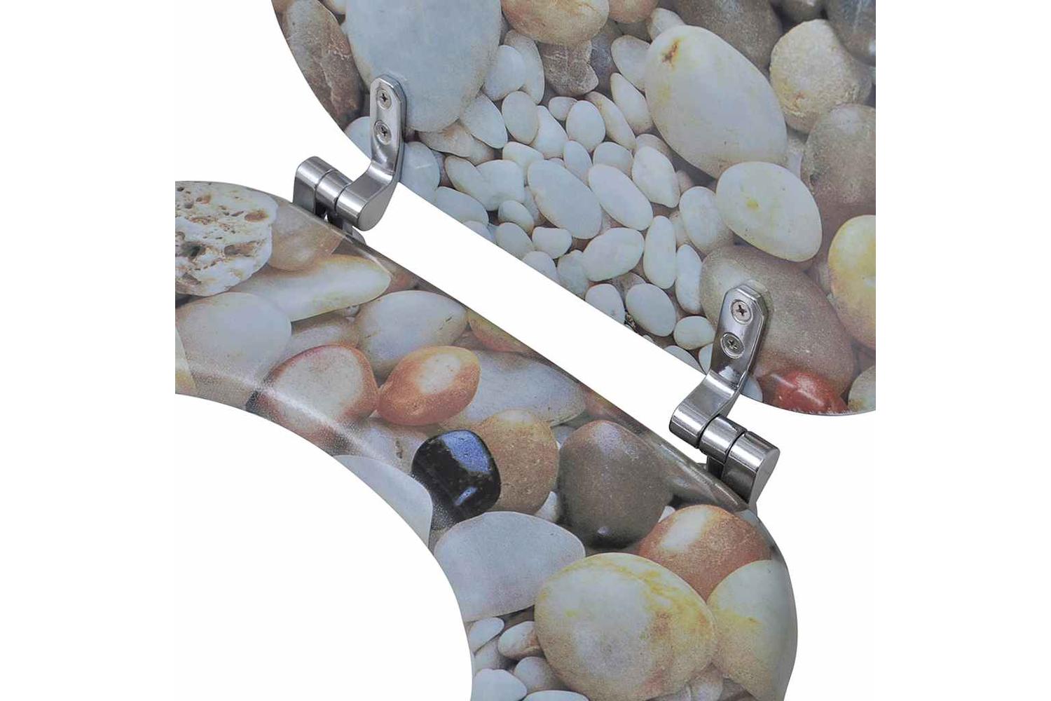 Vidaxl 275918 Toilet Seats With Lids 2 Pcs Mdf Pebbles-7