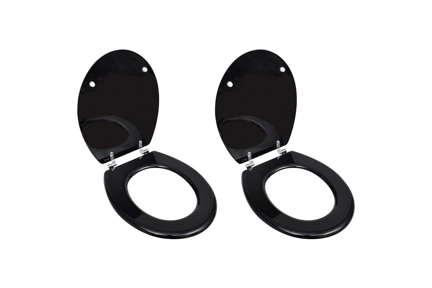 Vidaxl 275908 Toilet Seats With Lids 2 Pcs Mdf Black