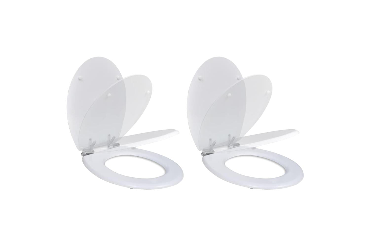 Vidaxl 275885 Toilet Seats With Soft Close Lids 2 Pcs Mdf White