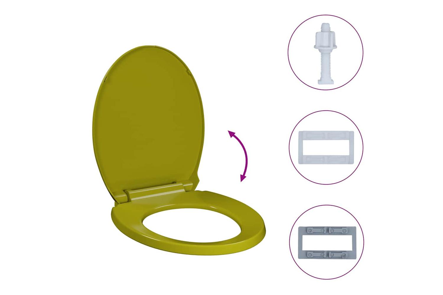 Vidaxl 145824 Soft-close Toilet Seat Green Oval-9