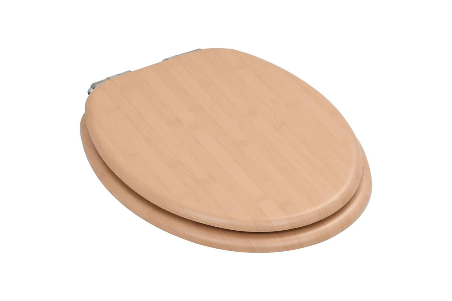 Vidaxl 143926 Wc Toilet Seat With Soft Close Lid Mdf Bamboo Design-3