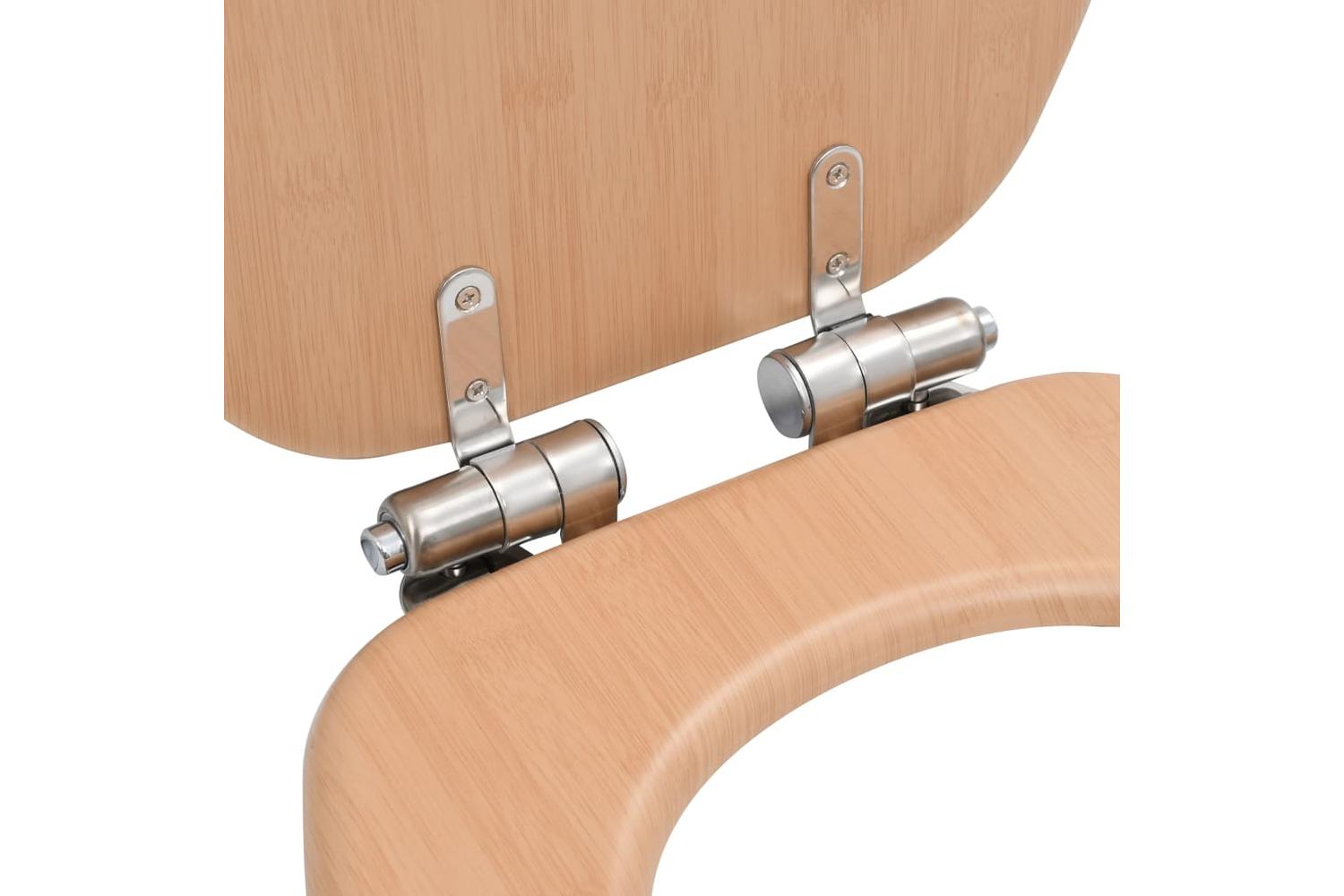 Vidaxl 143926 Wc Toilet Seat With Soft Close Lid Mdf Bamboo Design-6