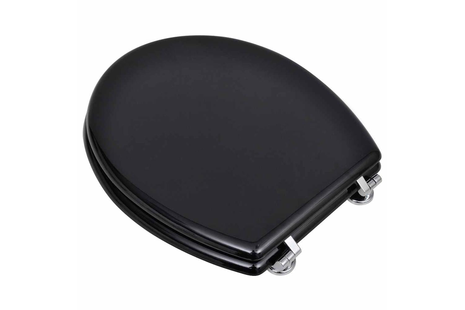 Vidaxl 140802 Wc Toilet Seat Mdf Lid Simple Design Black-3