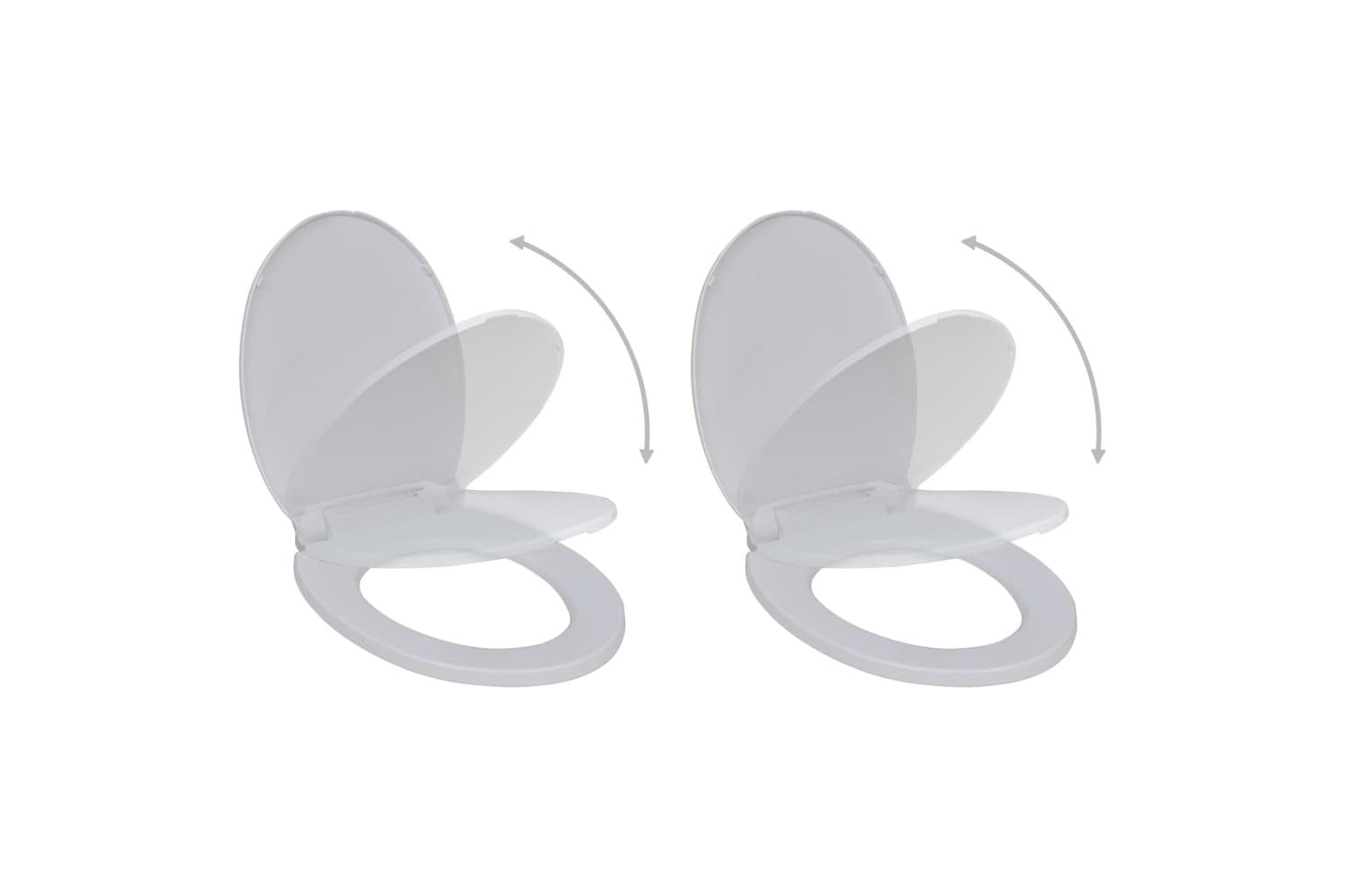 Vidaxl 275927 Toilet Seats With Soft Close Lids 2 Pcs Plastic White