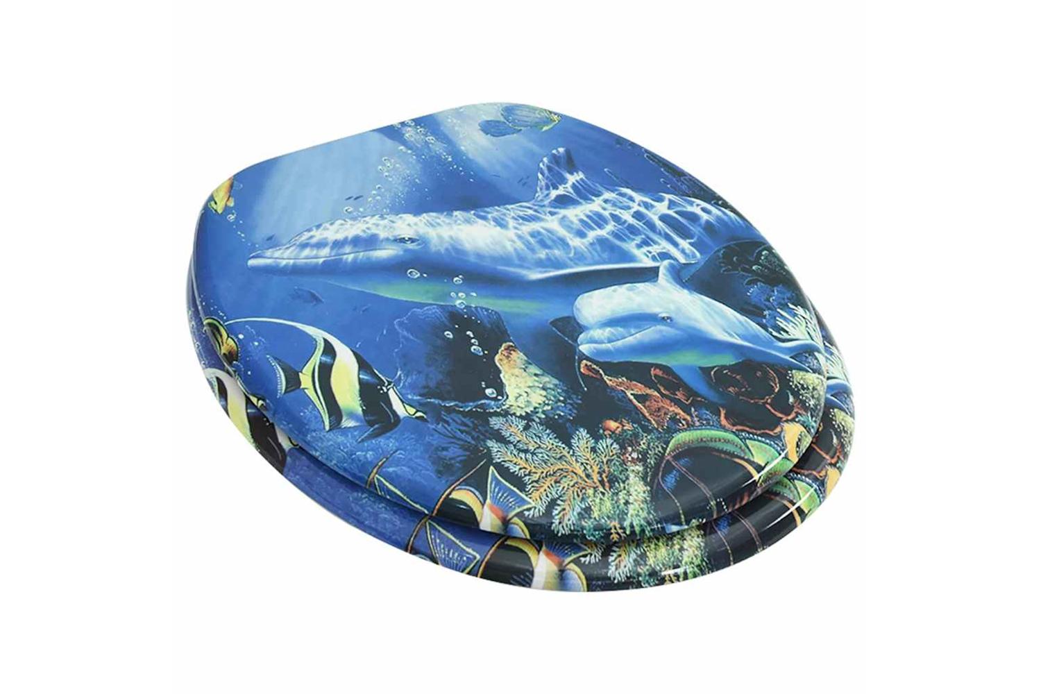 Vidaxl 140806 Wc Toilet Seat Mdf Lid Dolphins-2