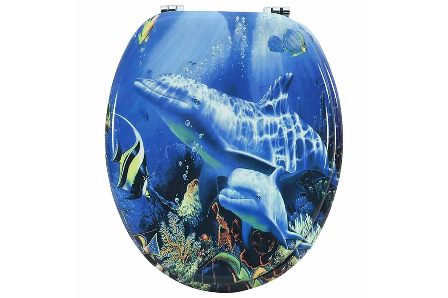 Vidaxl 140806 Wc Toilet Seat Mdf Lid Dolphins-3