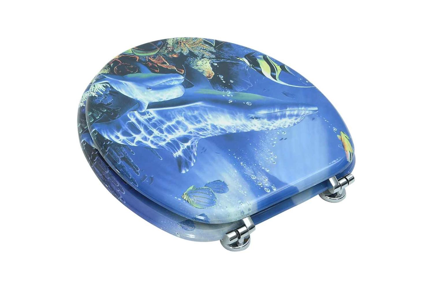Vidaxl 140806 Wc Toilet Seat Mdf Lid Dolphins-4