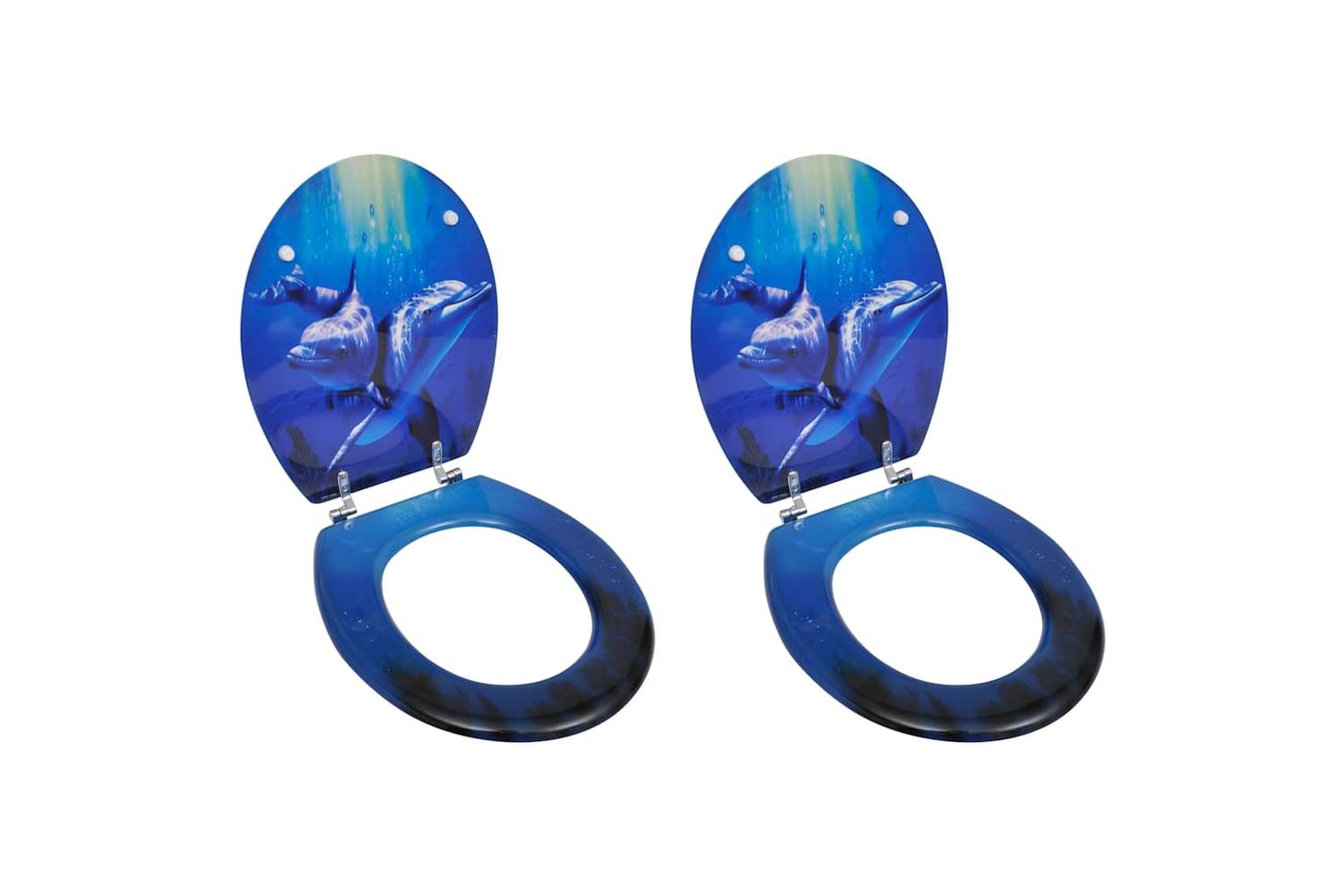 Vidaxl 275912 Toilet Seats With Lids 2 Pcs Mdf Dolphin