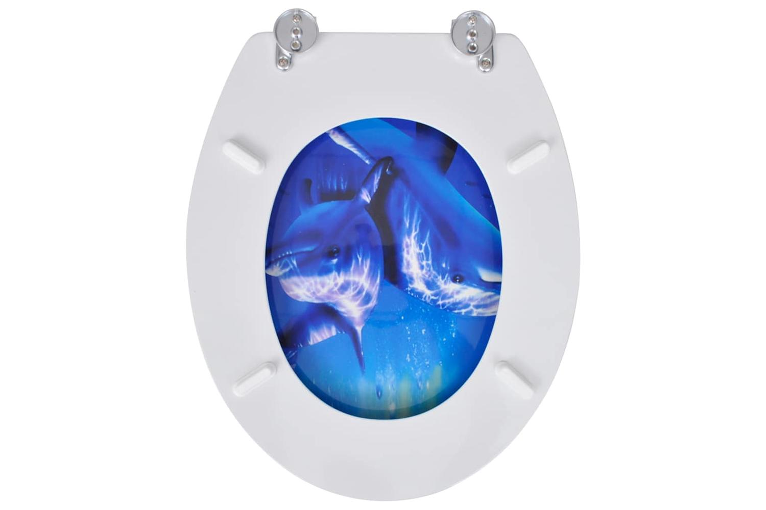 Vidaxl 275912 Toilet Seats With Lids 2 Pcs Mdf Dolphin-5