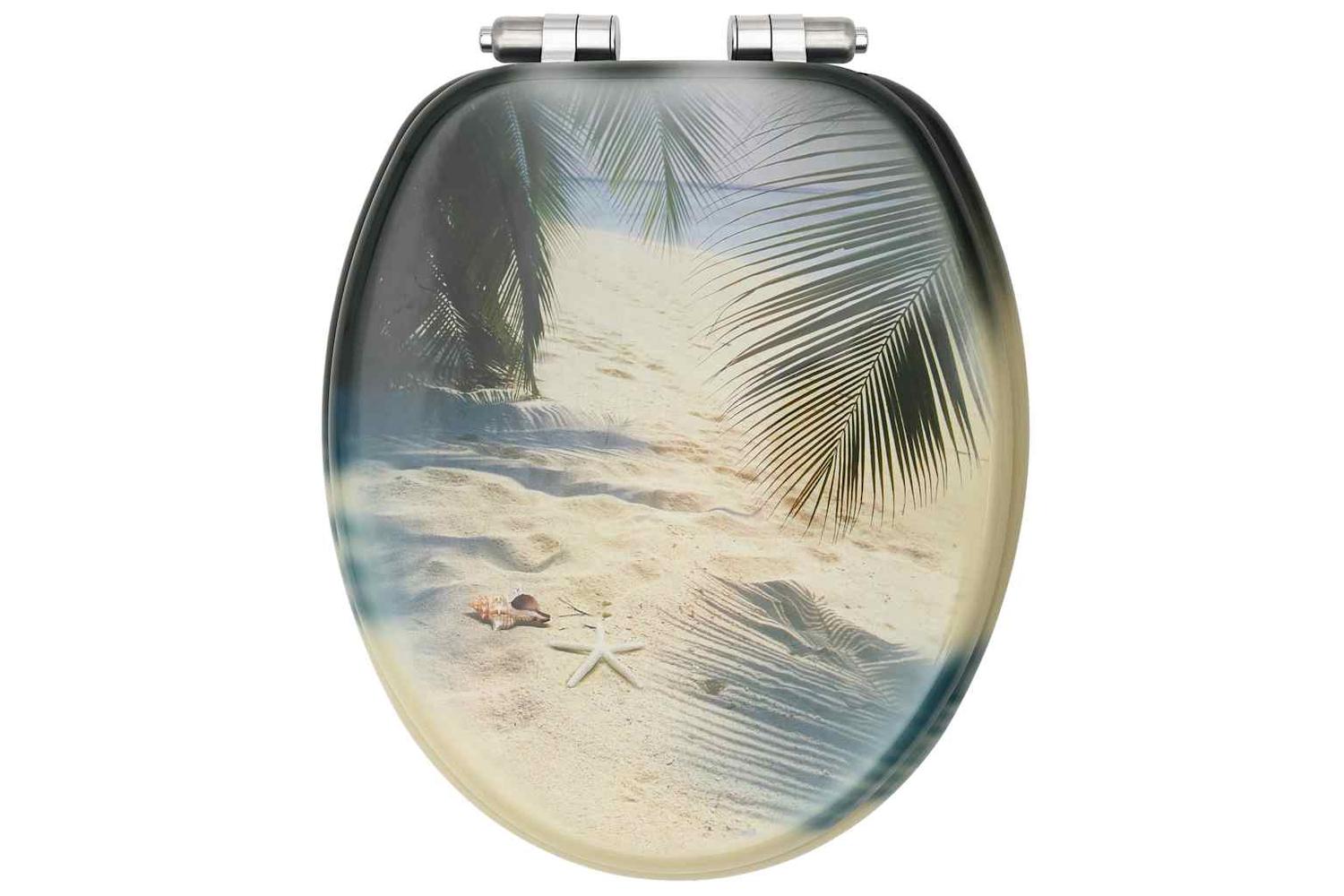 Vidaxl 3056416 Wc Toilet Seats With Soft Close Lid 2 Pcs Mdf Beach Design-5