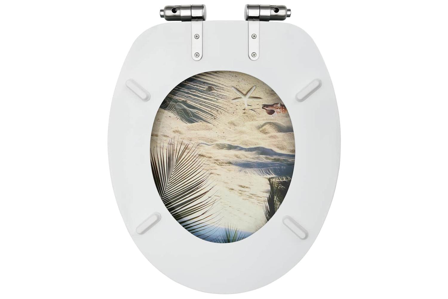 Vidaxl 3056416 Wc Toilet Seats With Soft Close Lid 2 Pcs Mdf Beach Design-6