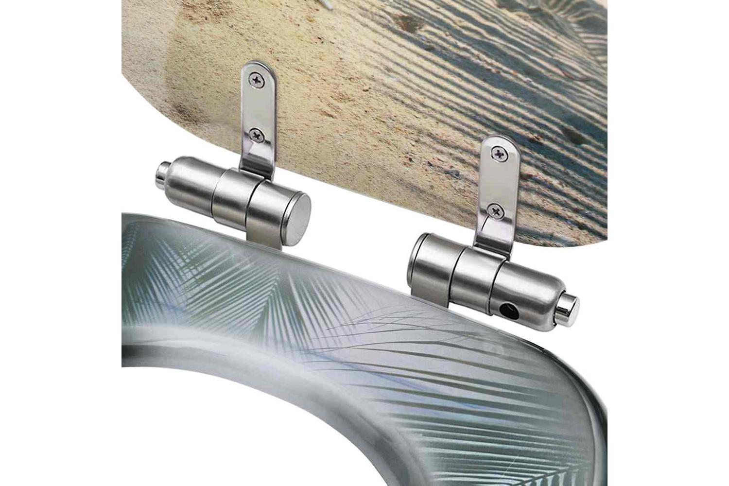 Vidaxl 3056416 Wc Toilet Seats With Soft Close Lid 2 Pcs Mdf Beach Design-7