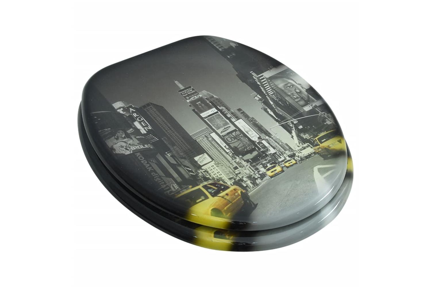Vidaxl 141481 Toilet Seat With Mdf Lid New York Design-2
