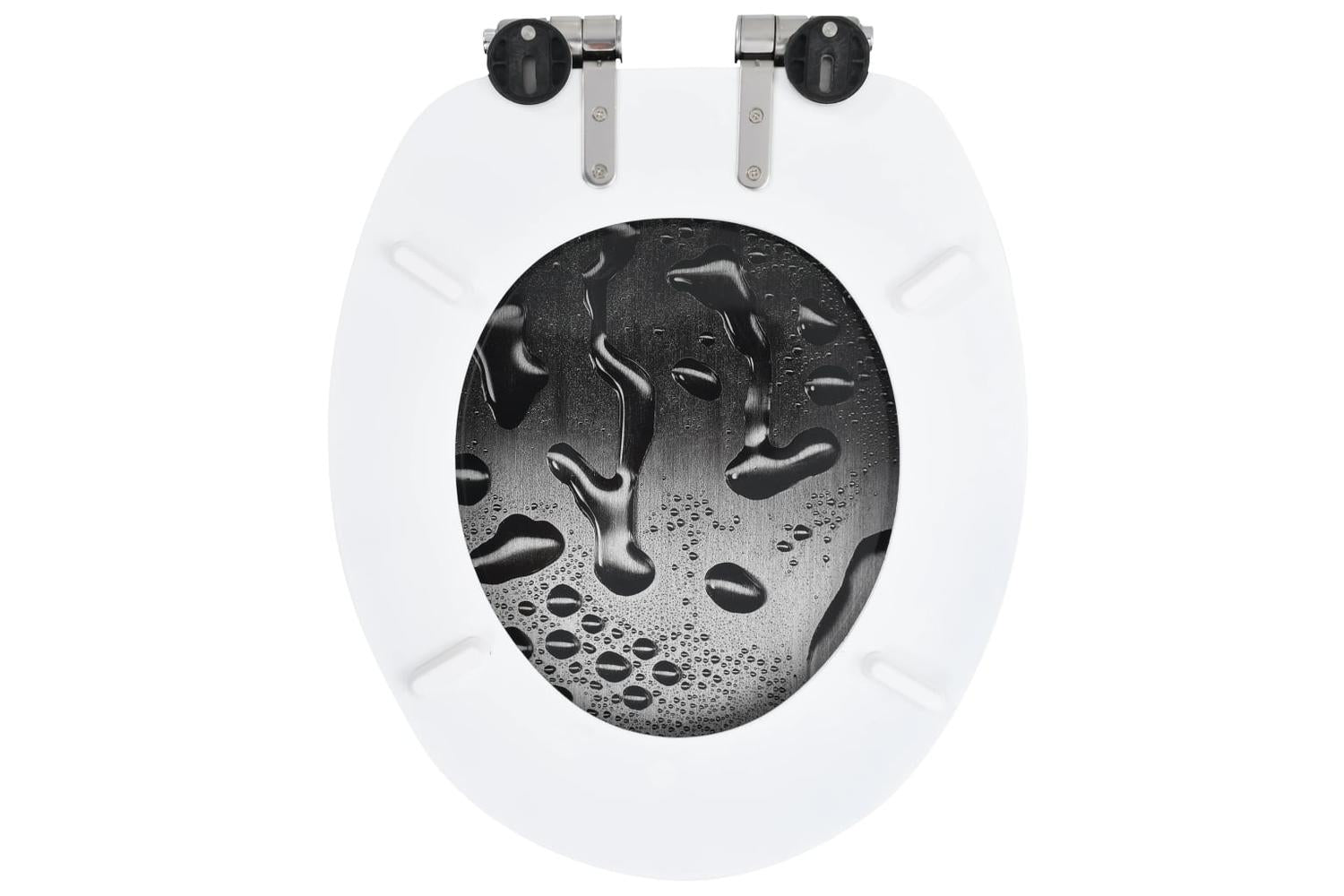 Vidaxl 143933 Wc Toilet Seat With Soft Close Lid Mdf Water Drop Design-5