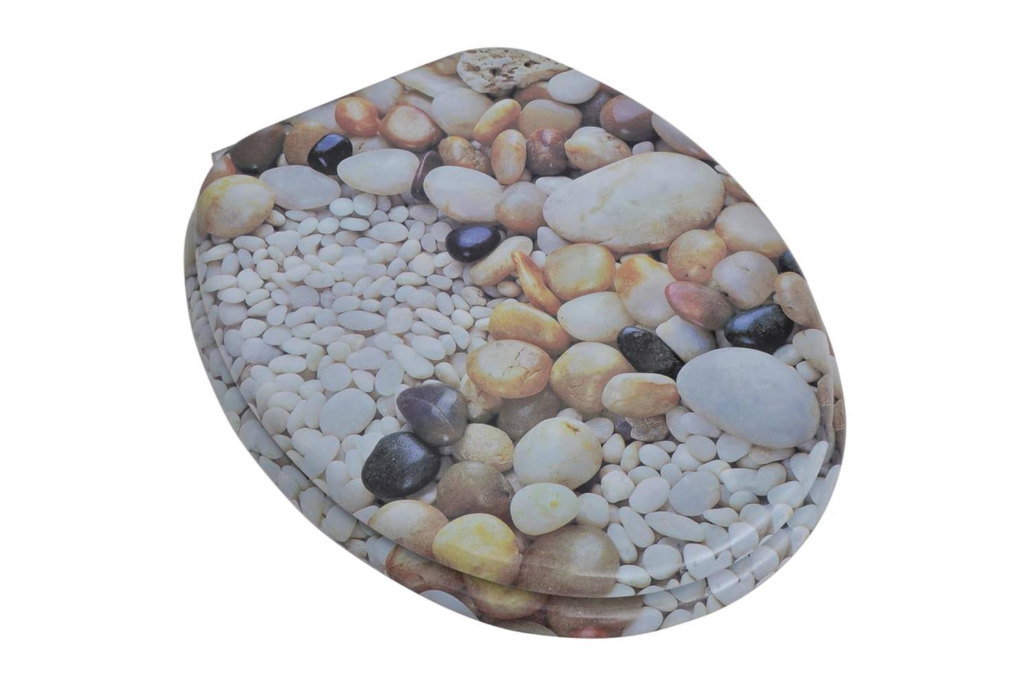 Vidaxl 141484 Toilet Seat With Mdf Lid Pebbles Design-2
