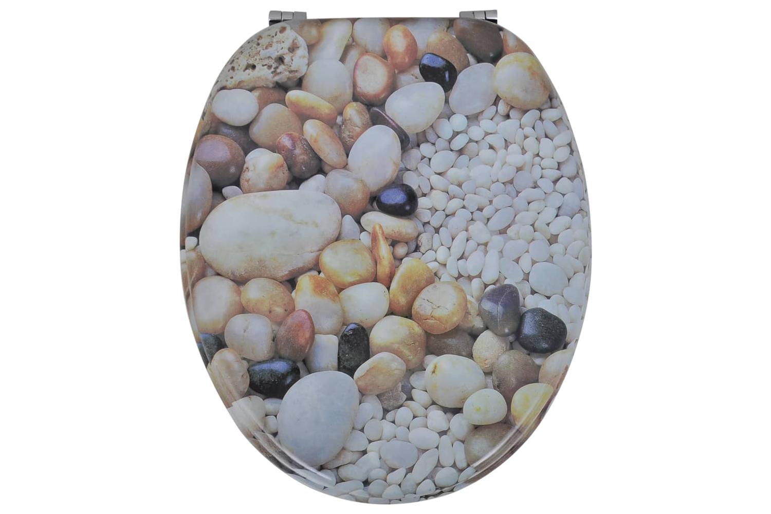 Vidaxl 141484 Toilet Seat With Mdf Lid Pebbles Design-3