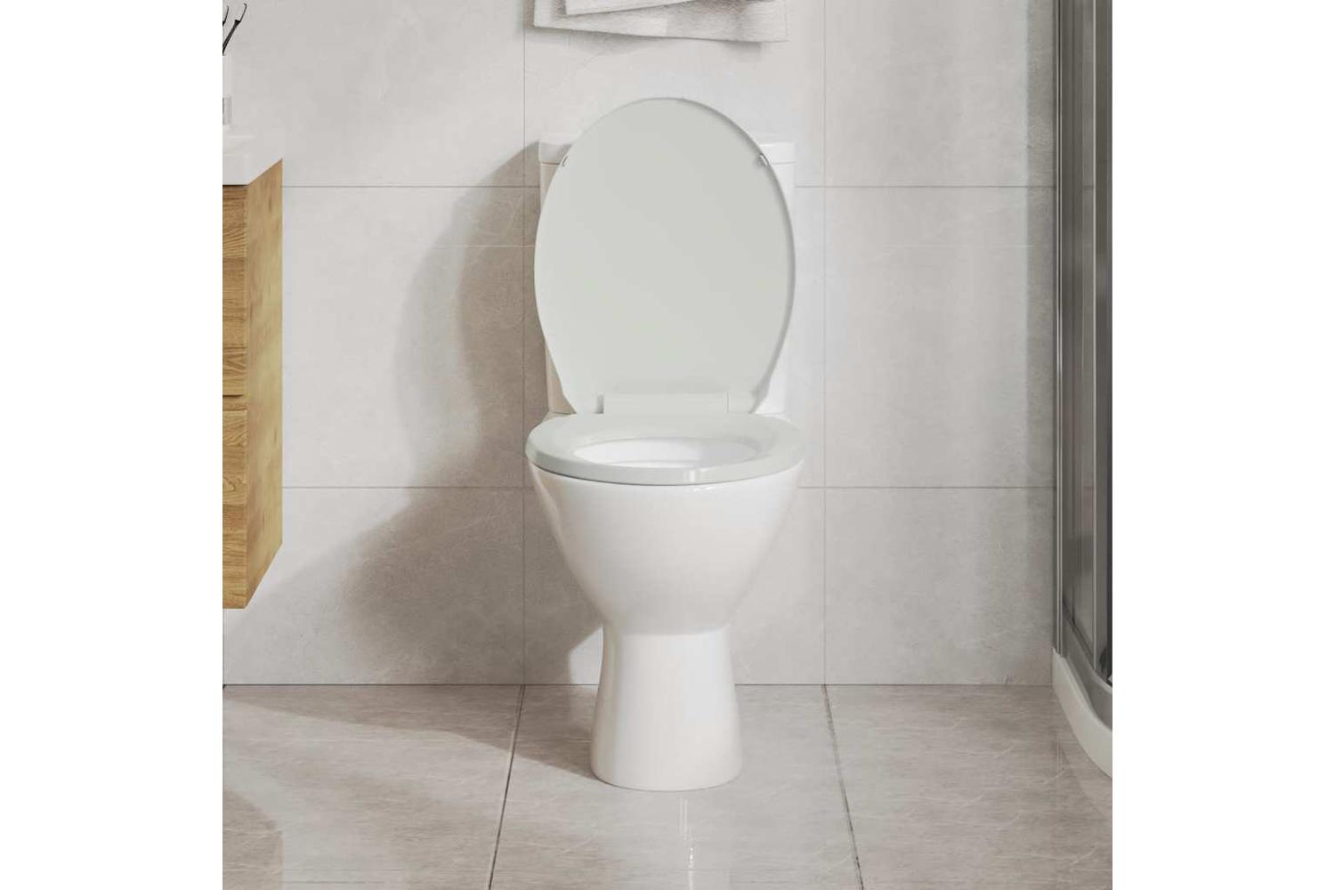 Vidaxl 141762 Soft-close Toilet Seat White Oval-2