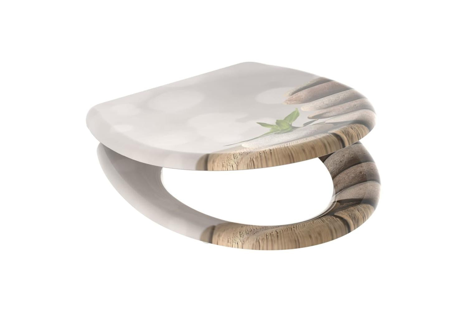 Schutte 438778 Toilet Seat With Soft-close Quick Release Stone Pyramid-2