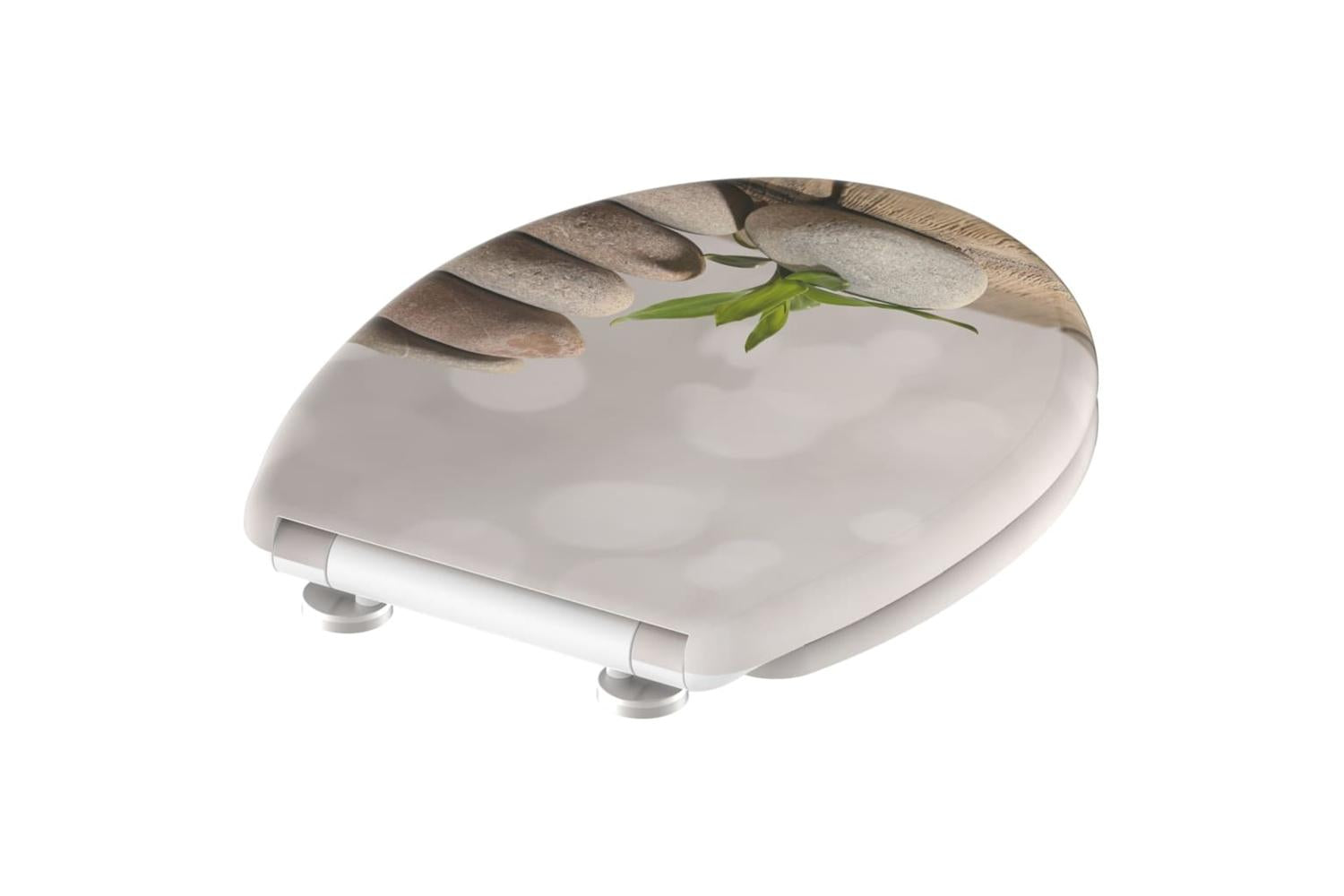 Schutte 438778 Toilet Seat With Soft-close Quick Release Stone Pyramid-3